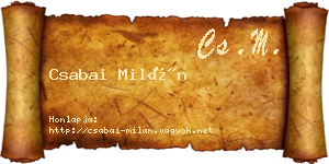 Csabai Milán névjegykártya