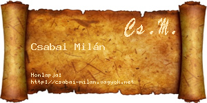 Csabai Milán névjegykártya