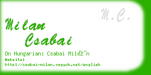 milan csabai business card